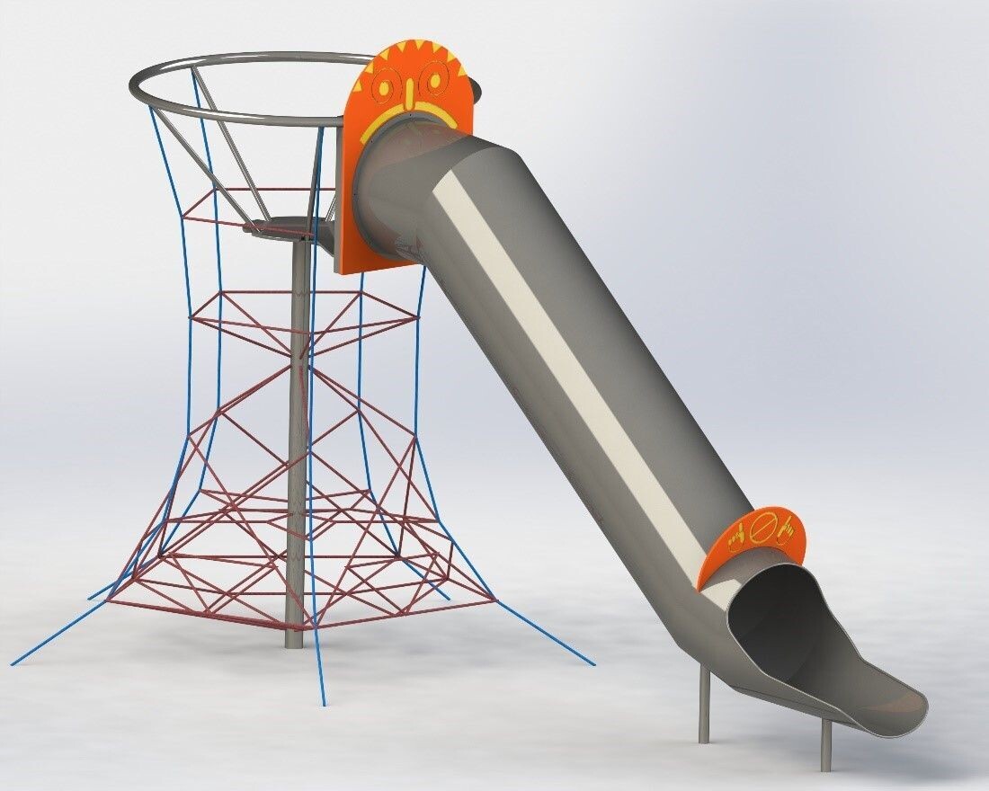 Jeu à Cordes, design Volcan -  Aire de Jeux conforme EN1176