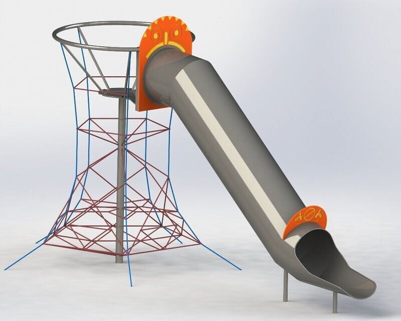 Jeu à Cordes, design Volcan -  Aire de Jeux conforme EN1176