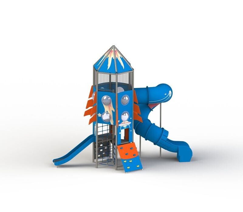 Structure Multi tours, Thème Fusée / Aérospatial  -  Aire de Jeux conforme EN1176