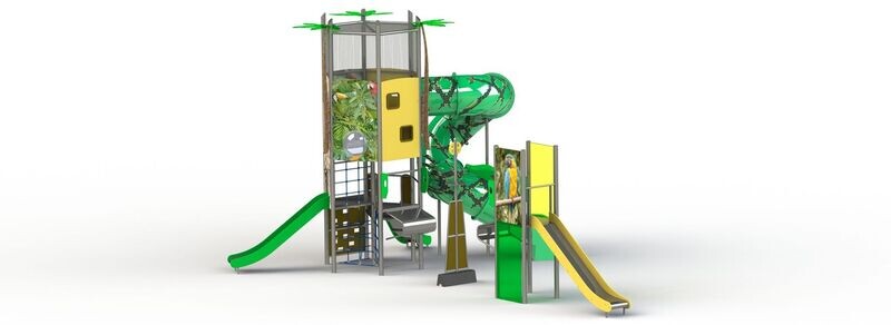 Structure Multi tours, Thème Jungle  -  Aire de Jeux conforme EN1176