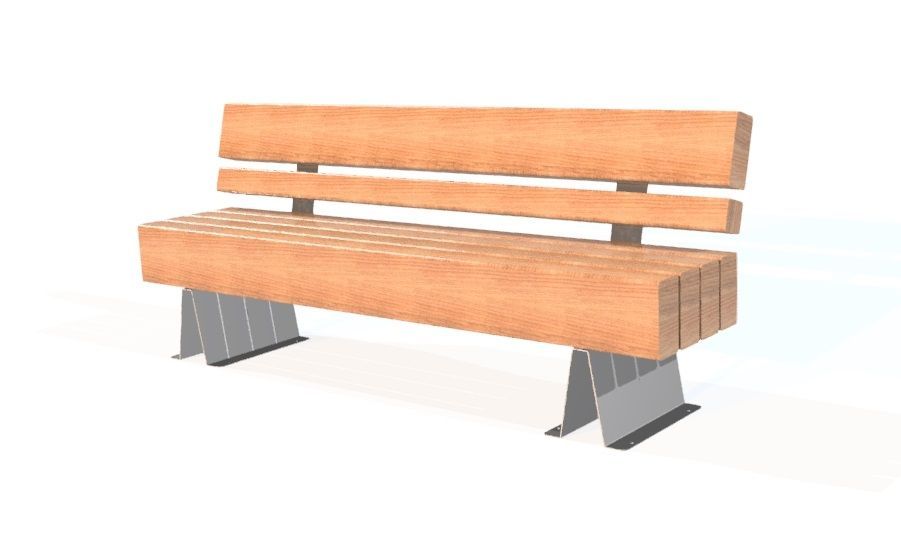 Banc Acier Inoxydable & Bois Classe IV avec dossier