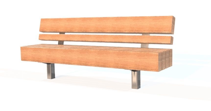 Banc Acier Inoxydable & Bois Classe IV avec dossier