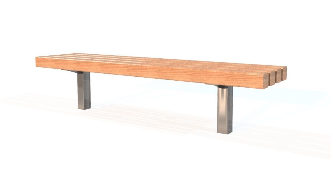 Banc Acier Inoxydable & Bois Classe IV sans dossier