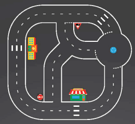 Jeux Thermocollés - Circuit Vélo 10mx9m50 Jeux Thermocollés - Circuit Vélo 10mx9m50