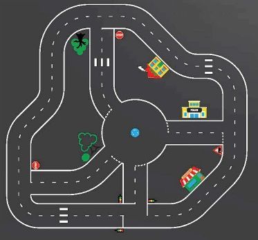 Jeux Thermocollés - Circuit Vélo 14mx14m50