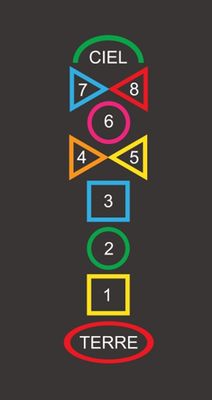 Jeux Thermocollés - Marelle Géométrique Silhouette 3m30x0m70