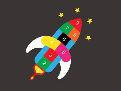 Jeux Thermocollés - Marelle Fusée 2m40x1m30