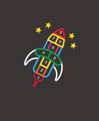 Jeux Thermocollés - Marelle Fusée Silhouette 2m80x1m30