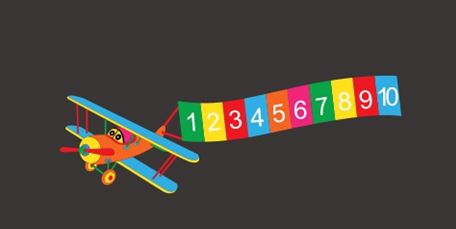 Jeux Thermocollés - Chiffres Avion 3m65x1m30