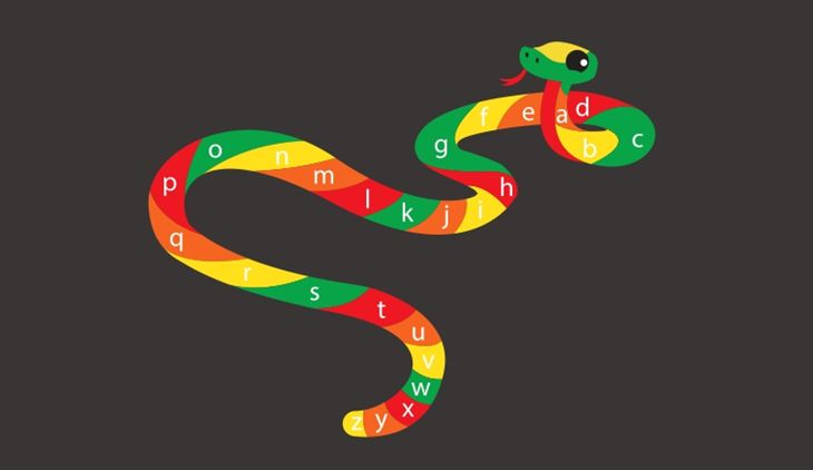Jeux Thermocollés - Serpent Alphabet Minuscule 3m80x3m