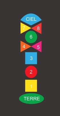 Jeux Thermocollés - Marelle Géométrique 2m65x0m60