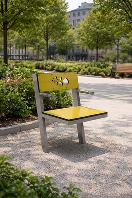 Lot de 6 Fauteuils extérieurs pour collectivités, en Acier Inoxydable - siège extérieur - chaise extérieure