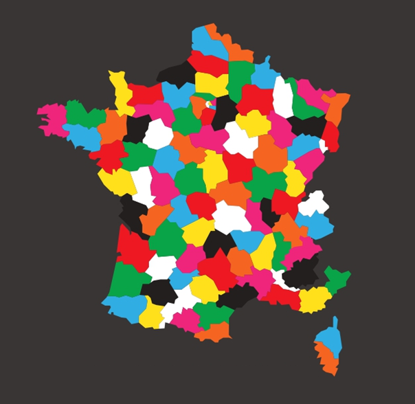 Jeux Thermocollés - France Départements 3mx3m40 Jeux Thermocollés - France Départements 3mx3m40
