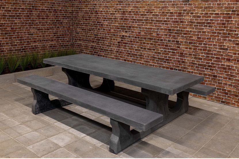 Table pique nique en béton avec bancs robuste XXL Longue