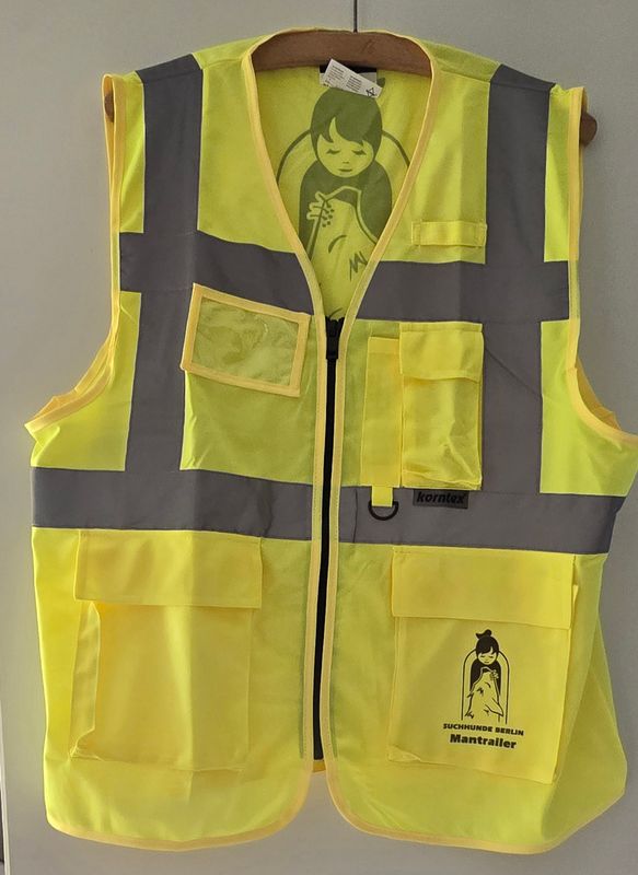 Warnweste mit Tasche und Reisverschluss