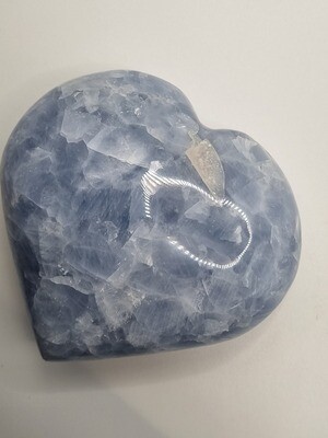 Blue Calcite Heart: Large