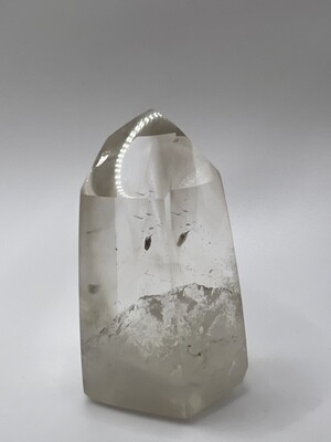 Clear Quartz Polished Point with Smoky Zoning