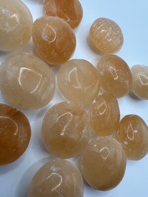 Satin Spar /Selenite Orange Tumble Stone