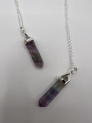 Rainbow Fluorite Sterling Silver Pendant