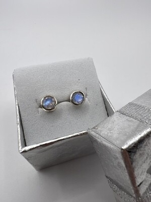Moonstone Sterling Silver Stud Earrings