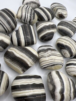 Zebra Calcite Heart Palm Stone
