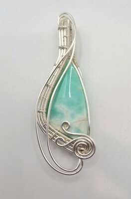 Chrysoprase Wire Wrapped Pendant