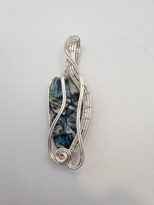 Chrysocolla Wire Wrapped Pendant