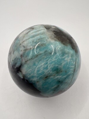 Amazonite with Smoky Quartz  Sphere- 6.5cm