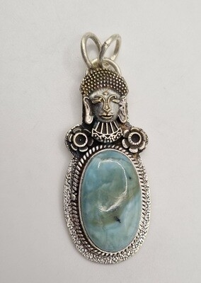 Larimar Sterling Silver Pendant with Chain