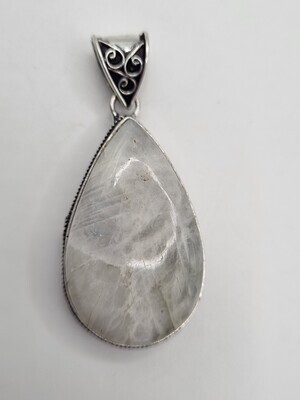 Moonstone Sterling Silver Pendant with Chain