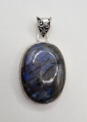 Labradorite Sterling Silver Pendant with Chain