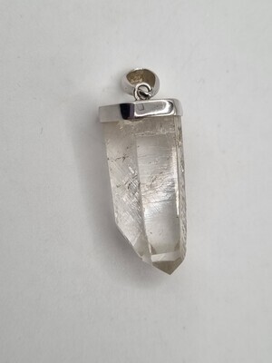 Clear Quartz Pendant 925 Sterling Silver - A