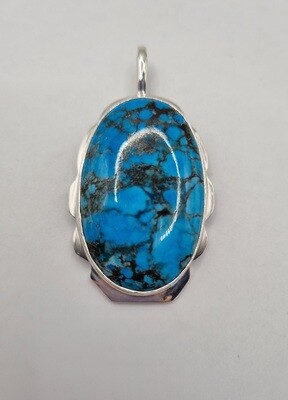Turquoise Sterling Silver Pendant with Chain