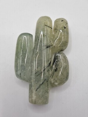 Prehnite Cactus - Hand Carved