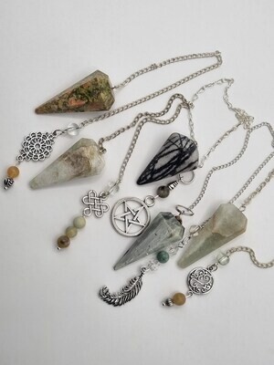 Crystal Prism Pendulum with Crystal & Charm