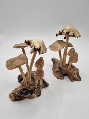 Mushrooms Wooden Carving