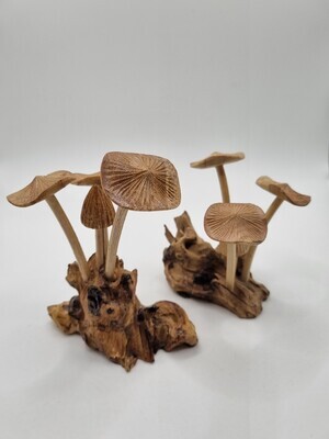 Mushrooms Wooden Carving