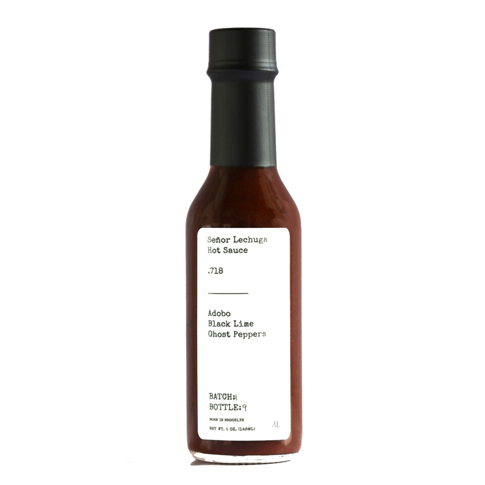 Adobo Black Lime Ghost Peppers .718 Señor Lechuga Hot Sauce