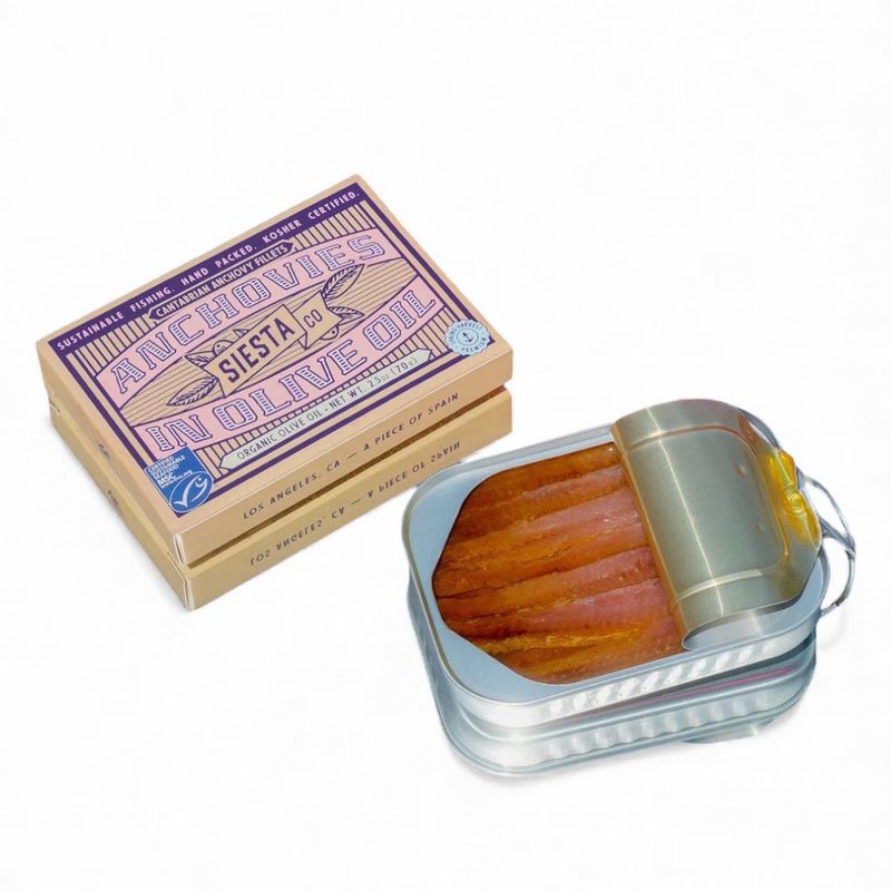 Cantabrian Anchovies in Organic Extra Virgin Olive Oil Siesta