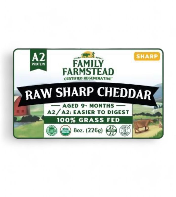 Cheddar Cheese Sharp Raw A2 Family Farmstead Dairy