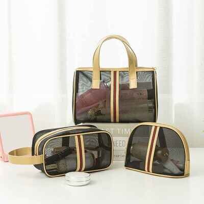 Kits de organizador de cosméticos de viaje para mujer, bolsa de mano
