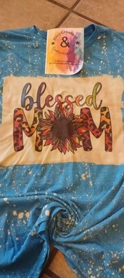 "Blessed mom" bleach tee