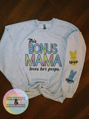 "This mama loves her peeps" sweater