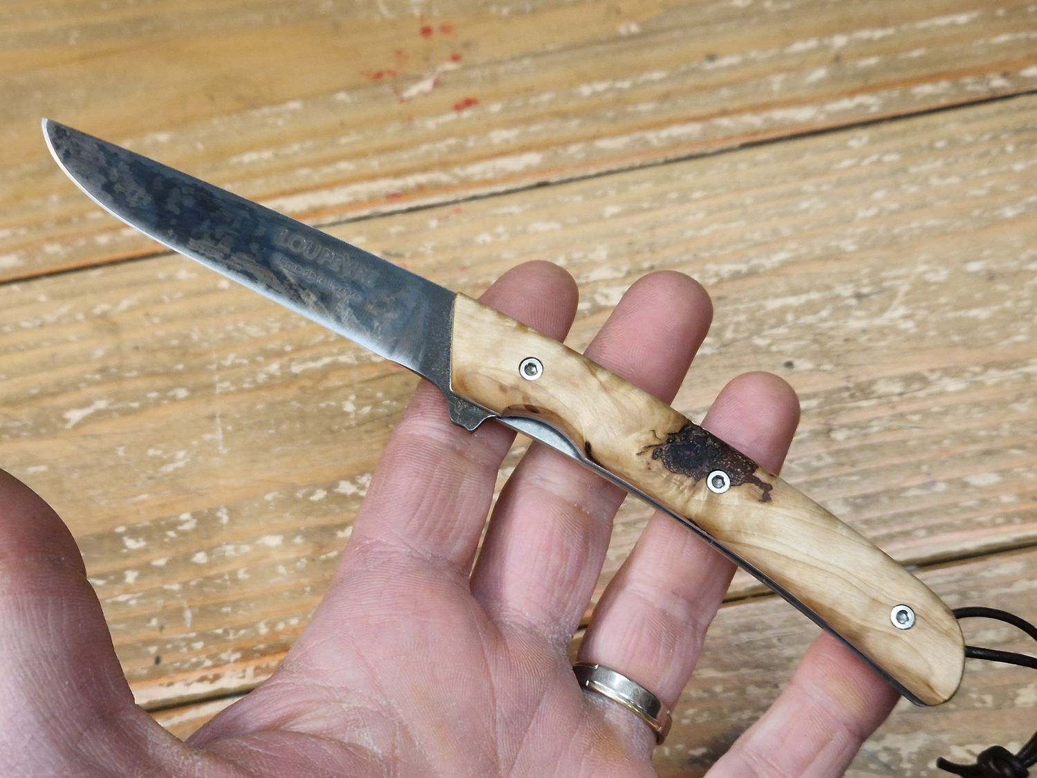 Loupe d'Erable d'Aumont/Lame en acier au carbone/Droitier/PM