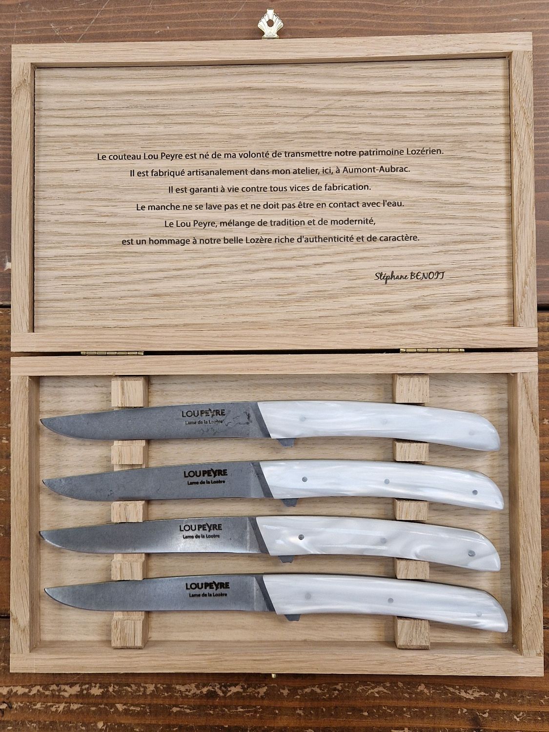 Coffret de 4 Lou Peyre de table en Madreperlato