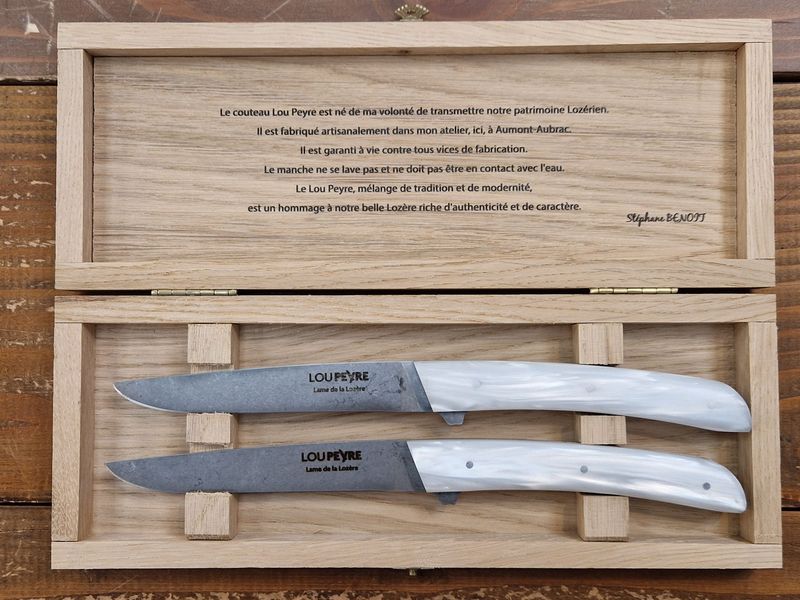 Coffret de 2 Lou Peyre de table en Madreperlato