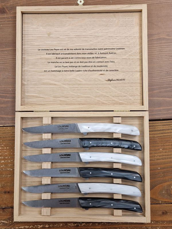 Coffret de 6 Lou Peyre de table en Madreperlato