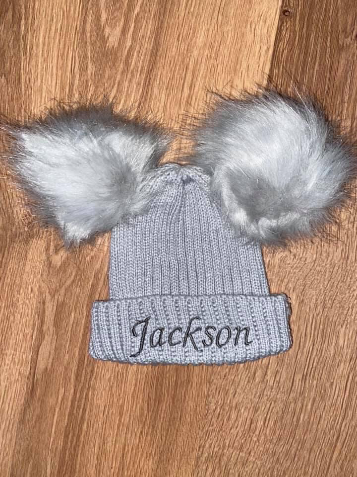 Double Pom Pom Hat One Size 0-12