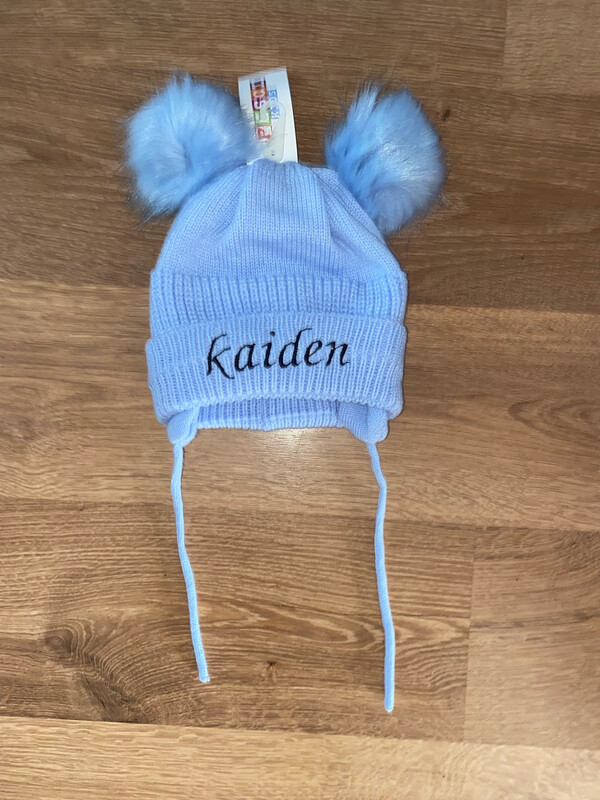 Double Pom Pom String Hat