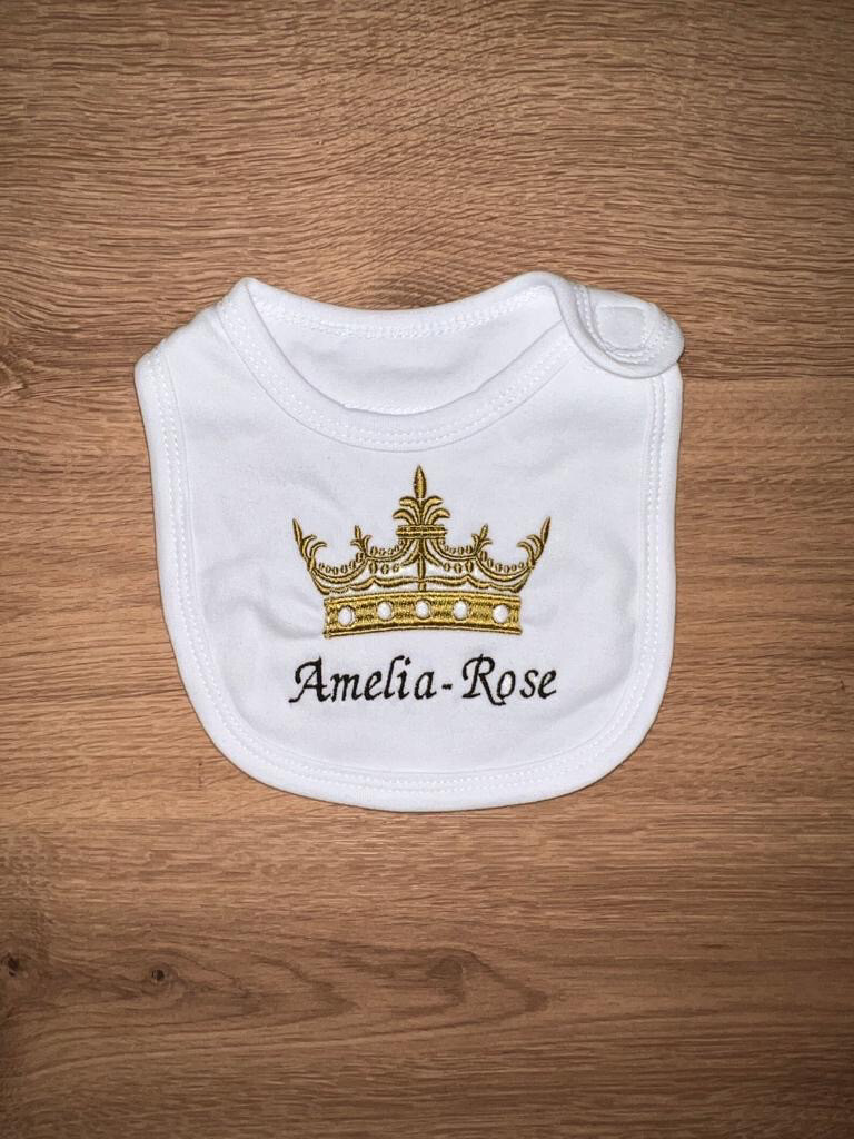 Golden Crown Personalised Unisex Bib